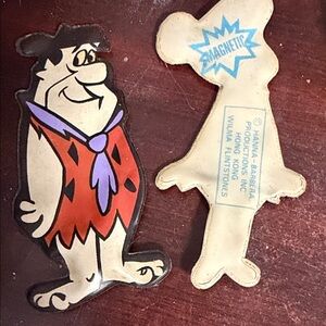 Vintage Hanna-Barbera Fred Flintstone Magnetic Set - Orange & Purple